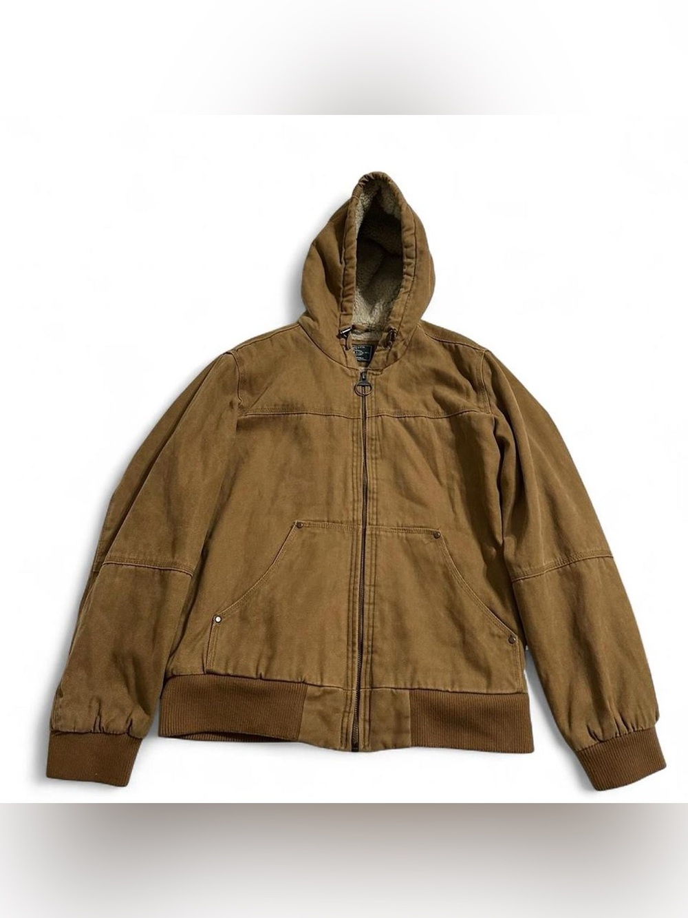 G.H. Bass & Co. Brown Sherpa lined Hooded Bomber Jacket Men’s size M